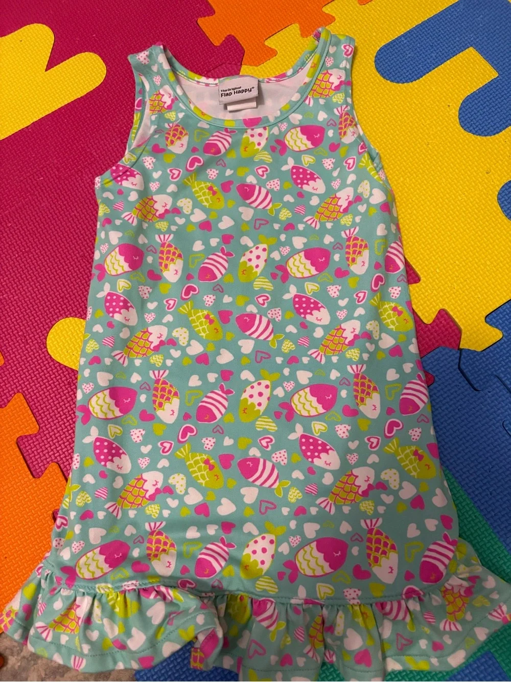 Aqua Fish Print  Dress